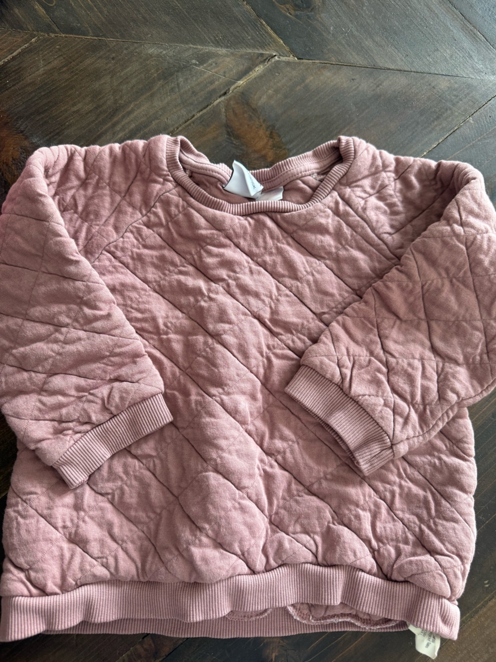 Zara Quilted Crewneck Mauve 2-3 Year